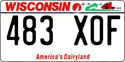 WI license plate 483XOF