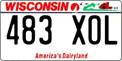 WI license plate 483XOL