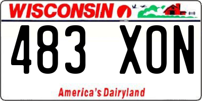 WI license plate 483XON