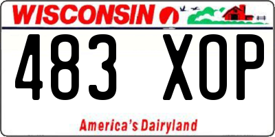 WI license plate 483XOP