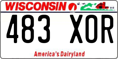 WI license plate 483XOR