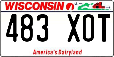 WI license plate 483XOT