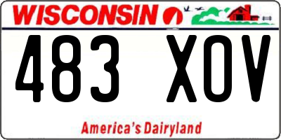 WI license plate 483XOV