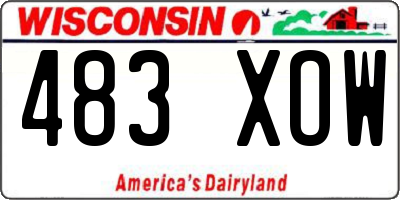 WI license plate 483XOW