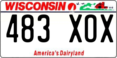 WI license plate 483XOX