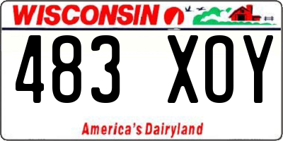 WI license plate 483XOY