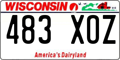 WI license plate 483XOZ