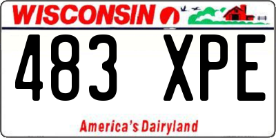 WI license plate 483XPE