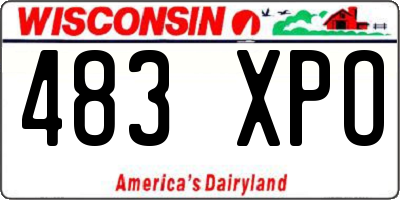 WI license plate 483XPO