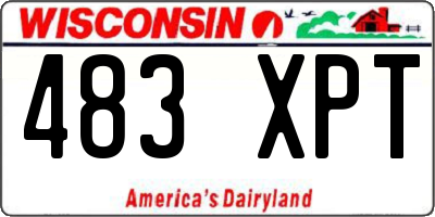 WI license plate 483XPT