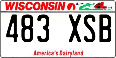 WI license plate 483XSB