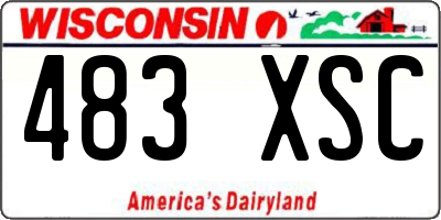 WI license plate 483XSC