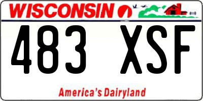 WI license plate 483XSF
