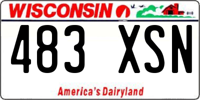 WI license plate 483XSN