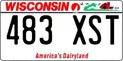 WI license plate 483XST
