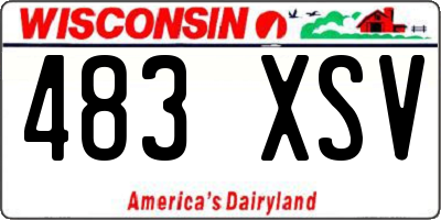 WI license plate 483XSV