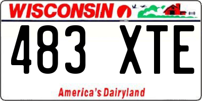 WI license plate 483XTE