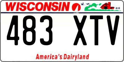 WI license plate 483XTV