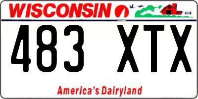 WI license plate 483XTX