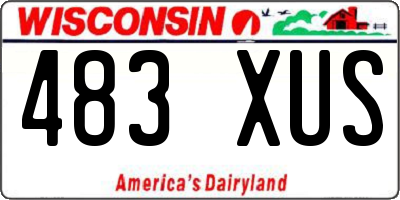 WI license plate 483XUS