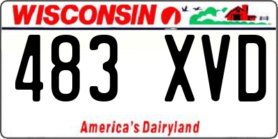 WI license plate 483XVD