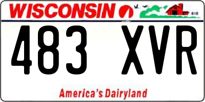 WI license plate 483XVR