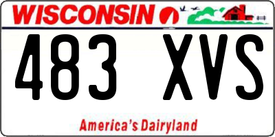 WI license plate 483XVS