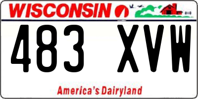 WI license plate 483XVW