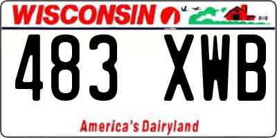 WI license plate 483XWB