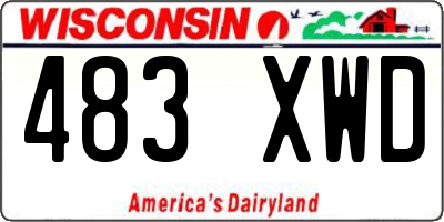 WI license plate 483XWD