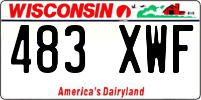 WI license plate 483XWF