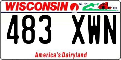 WI license plate 483XWN