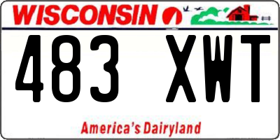 WI license plate 483XWT