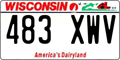 WI license plate 483XWV