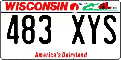 WI license plate 483XYS