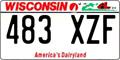 WI license plate 483XZF