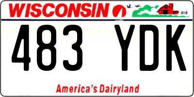 WI license plate 483YDK