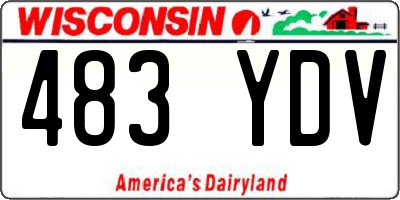 WI license plate 483YDV
