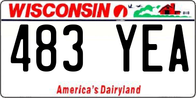 WI license plate 483YEA