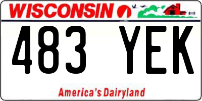 WI license plate 483YEK