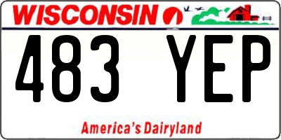 WI license plate 483YEP