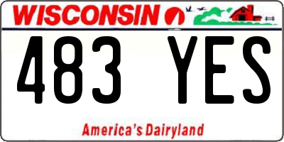 WI license plate 483YES