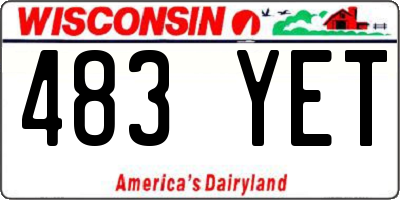 WI license plate 483YET
