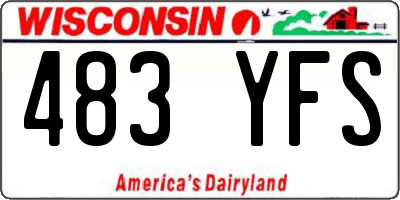 WI license plate 483YFS