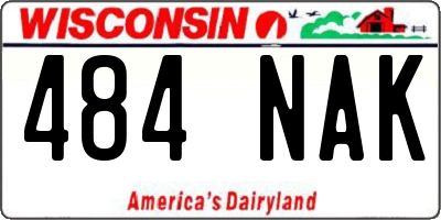 WI license plate 484NAK