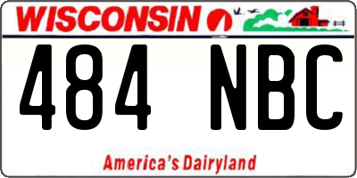 WI license plate 484NBC