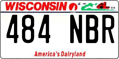 WI license plate 484NBR