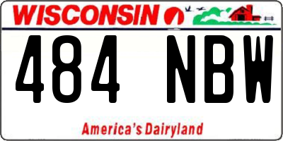 WI license plate 484NBW