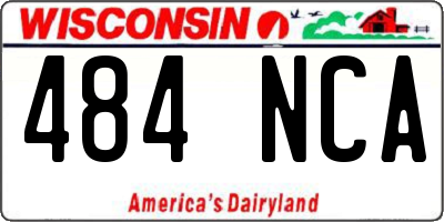 WI license plate 484NCA