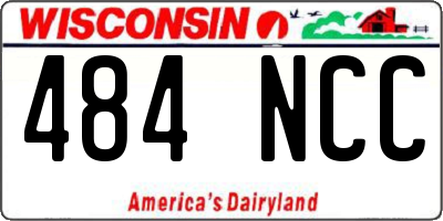 WI license plate 484NCC